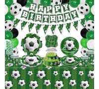 169 Pack Football Party Supplies Football Party Decorations Boys Sports Theme Birthday Decor Football Theme Tableware Set - Football Plates, Balloons, Banners, Ball Tablecloth, Cups, Napkins Serves 20