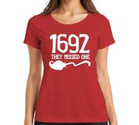 1692 Salem Witch They Missed One Funny Halloween Saying Witch Hunt Women's T-Shirt, red, M