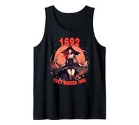 1692 They Missed One Salem Witch Trial Halloween Witchy Gift Tank Top