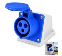 16A 220-250V Industrial Plug and Socket,3 Pin 1Phase 2P+E IP44 Waterproof Connector,Replacement Plugs for Camping Caravan Industrial Industry and Outdoor Use