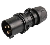 16A 230V 2P + E PLUG TT BLACK 013-6TTX (PCE) Qty X 1