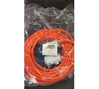 16A 240V 25m 2.5mm² caravan hook-up cable with blue CEE plug & socket plus 13A BS plug to 16A CEE socket adaptor (0.35m, 3x1mm²). Ideal for camping, motorhomes & home connection.