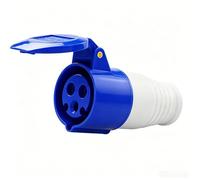 16A 240V 3-Pin Weather Proof Industrial Socket, Conform to IEC309-2 Dustproof Replacement Socket with Cover, 1 Pack