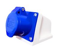 16A 240V Industrial Plug and Socket,3-Pin 1Phase 2P+E IP44 Waterproof Connector Heavy-Duty Explosion-Proof Blue Nylon Replacement for Camping Caravan Workshops Construction Industry and Outdoor Use