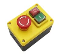 16A 250V Electromagnetic Pushbutton Switch, Workshop Power Tool Switche, Button, Compatible With Various Machines Including Pedestal Drills, Iinishers, Belt Sanders, Yellow,Black, 1PCS