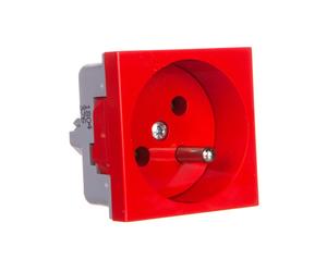 16A 2P+Z Single Socket Red QP 45X45 QUADRO QP 45X45_BB