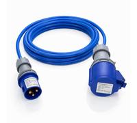 16A 3 Pin Plug to 32A 3 Pin Socket Adaptor Lead - 1m 4mm² Arctic Cable, 230V Industrial Power Converter, CE Marked Industrial Connectors, IP44 Caravan & Generator Hook-Up 1 METRE