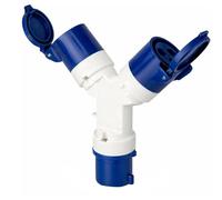 16A Caravan Hook Up Splitter Cable, 2 Way Electric Adapter for Caravan, Motorhome & Campervan, 16 Amp Camping Mains Power Splitter for Campsite Connection