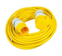 16A Extension Lead 14m 110V 1.5mm Extra Long Power Cable Cord 3-Pin 2P+E (Yellow)