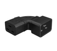 16A IEC320 Power Adapter C20 to C19 Left Bend Connector for Data Centers and Server Cabinets Server Power Cable Adapters