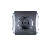 16A IP20 Aluminium Simon Akord AG1E/26 Single Socket B/U