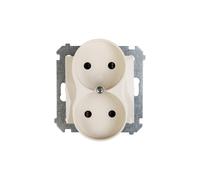 16A IP20 double socket b/u with Simon 54 panel DG2MZ.01/41