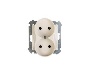 16A IP20 double socket b/u with Simon 54 panel DG2MZ.01/41