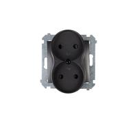 16A IP20 double socket b/u with Simon 54 panel DG2MZ.01/48