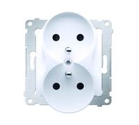 16A IP20 Double Socket with Simon 54 Panel DGZ2MZ.01/11