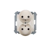 16A IP20 Double Socket with Simon 54 Panel DGZ2MZ.01/41