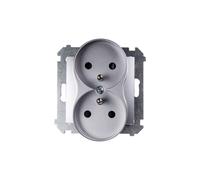 16A IP20 Double Socket with Simon 54 Panel DGZ2MZ.01/43
