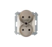 16A IP20 Double Socket with Simon 54 Panel DGZ2MZ.01/44