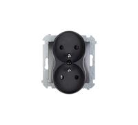 16A IP20 Double Socket with Simon 54 Panel DGZ2MZ.01/48