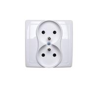 16A IP20 Double Socket with Simon Basic Panel BMGZ2Z/11