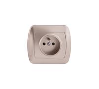 16A IP20 Single Socket Simon Akord AGZ1E/29 Satin