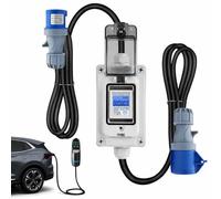 16A Mobile Electricity Meter, Electric Meter, 3 Phases, Power Consumption Meter with KWH Intermediate Meter, LED Reset for Electric Vehicles, Motorhomes, Households