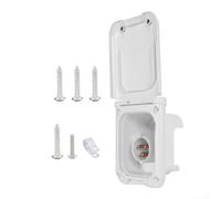 16A RV External Power Socket with Charging Indicator Light, Dual Fixing (Buckle + Magnet), Pure Copper Conductive Pillars, IP65 Rated for Outdoor Use(white)