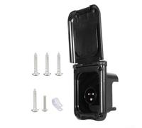 16A RV External Power Socket with Charging Indicator Light, Dual Fixing (Buckle + Magnet), Pure Copper Conductive Pillars, IP65 Rated for Outdoor Use(black)