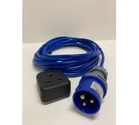 16A to 13A Electric Hook Up Extension Lead 10 Metre - Heavy Duty Arctic Grade Cable - 230V Camping, Caravan & Motorhome Mains Adaptor - 16A Plug to 13A UK Socket - PAT Tested