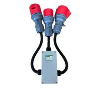 16A to 2 x 16A 5 Pin 3 Phase Box Junction Splitter - Heavy Duty H07RN-F Rubber Cable - 415V IEC 60309 3P+N+E - IP44 Industrial Splitter 4mm