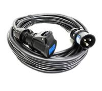16amp Black Events CEEform Commando Power Cable. (3x2.5mm) 240v H07RN-F Rubber