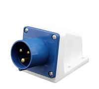 16Amp Plug, 3 Pin Outdoor Plug Socket Waterproof, 3 Pin Blue Industrial Plug Socket, Durable 3 Pin Plug for Camping, Caravan, Workshop, Outdoor Use, Blue