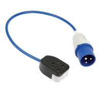 16Amp Plug to 13Amp Double Socket 1m Fly Lead