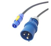 16amp Plug to Neutrik Powercon Cables. H07RN-F TOUGH Mains Power Lead NAC3FCA (1m)