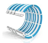 16AWG PSU Cable Extension Kit with Cable Combs,1x24pin ATX/1x8pin(4+4) EPS/2x8pin(6+2) PCIE Extension Cable,Cable Extension PC Sleeved Cables 30cm Length,Power Supply Extension Cable Kit(Blue/White)