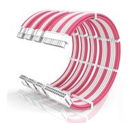 16AWG PSU Cable Extension Kit With Cable Combs,1x24pin ATX/1x8pin(4+4) EPS/2x8pin(6+2) PCIE Extension Cable,Cable Extension PC Sleeved Cables 30cm Length,Power Supply Extension Cable Kit(Pink/White)