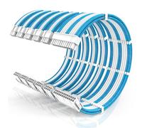 16AWG PSU Cable Extension Kit with Cable Combs,1x24pin ATX/2x8pin(4+4) EPS/3x8pin(6+2) PC Sleeved Cables 30cm Length,Power Supply Extension Cable Kit(Blue/White)