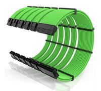 16AWG PSU Cable Extension Kit with Cable Combs,1x24pin ATX/2x8pin(4+4) EPS/3x8pin(6+2) PC Sleeved Cables 30cm Length,Power Supply Extension Cable Kit(Green)