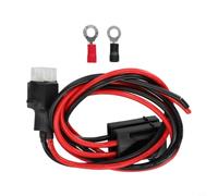 16AWG Shortwave Power Cord 30A Fuse for ICOM | High-temp PVC jacket, connectors, black and red color code, 1 meter length, shock resistant