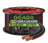 16AWG Speaker Wire, GearIT Pro Series 16 Gauge Speaker Wire Cable (50 Feet / 15.24 Meters) Great Use for Home Theater Speakers and Car Speakers, Black