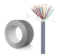 16C Gray 22/20 / 18/17 / 15 AWG Flexible Drag Chain Cable Multi Core High Flex Robot Cable, Oil Resistant PVC Control Wire 300/500V for Automation Equipment & CNC Routing(16C-50FT,15AWG)