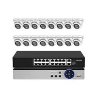 16CH 4K POE CCTV System NVR Kit 8MP AI Human Detection Indoor/Outdoor Color Night Vision Security Camera Video Surveillance Set Motion Detection(2T,5MP 16PCS Camera)