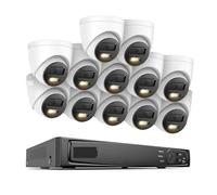16CH NVR 12MP HD IP Security Camera Poe 6K Dual Light Audio Fixed Video Surveillance Human Vehicle Detection CCTV System(None,SKY BLUE)