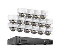 16CH NVR 12MP HD IP Security Camera Poe 6K Dual Light Audio Fixed Video Surveillance Human Vehicle Detection CCTV System(2T,Dark Grey)
