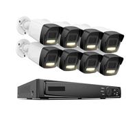 16CH NVR 12MP HD IP Security Camera Poe 6K Dual Light Audio Fixed Video Surveillance Human Vehicle Detection CCTV System(None,Beige)