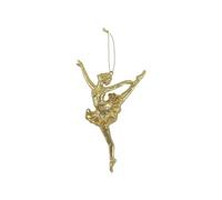 16cm Ballerina Christmas Tree Hanging Glitter Decoration - Gold