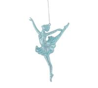 16cm Ballerina Christmas Tree Hanging Glitter Decoration - Ice Blue
