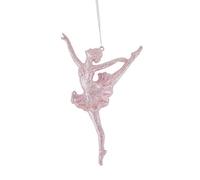16cm Ballerina Christmas Tree Hanging Glitter Decoration - Pink