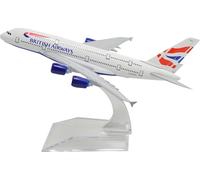 16cm Diecast Plane Airplane Model Airbus A380 Model British Airways Plane 1/400 Alloy Metal Aircraft Toy for Collection Display with Stand Gifts for Children Aviation Enthusiast Table Decoration