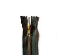 16cm Grey Zip Zipper for Trousers Jeans Handbag - No 4 Brass Closed End